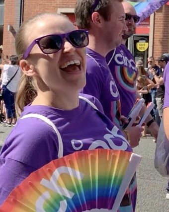 A cinch employee enjoying the Pride celebrations in Manchester